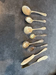 Vintage Konvolut 6 Löffel und 2 Buttermesser - Bild 1 von 18
