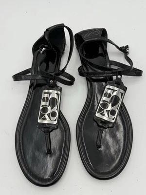 COACH Black Patent Leather Odele Strappy Sandals Size 10 B 1587 - Image 1 of 4