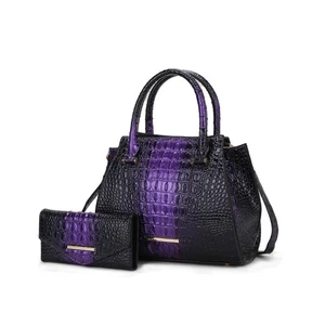 MKF Collection Bently Croc-Embossed Tote Bag & Wallet Set by Mia K - Picture 1 of 21