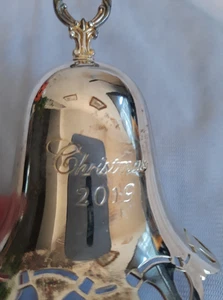 Towle Silversmiths 2019 plateado perforado anual campana de Navidad adorno 40º - Imagen 1 de 15