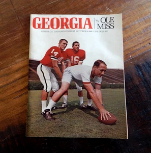 1966 GEORGIA BULLDOGS VS OLE MISS REBELS COLLEGE FOOTBALL PROGRAM ATHENS GA - Picture 1 of 6