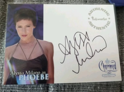 Alyssa Milano Charmed Conversations Phoebe A1 Authentic Autograph Card Inkworks  - Image 1 of 2