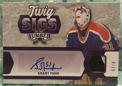 GRANT FUHR 2021-22 Leaf Lumber Hockey Twig Sigs Autograph Relic 9/15 - Image 1 of 2