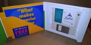 FLOPPY DISK VINTAGE AOL AMERICA ONLINE V2.5 GRIGIO 3,5” PER WINDOWS - Foto 1 di 6