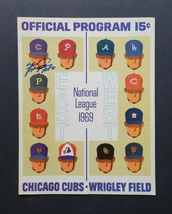 Cubs vs Braves 1969 Baseball Scorecard Fergie Jenkins Win Autographed - Picture 1 of 4