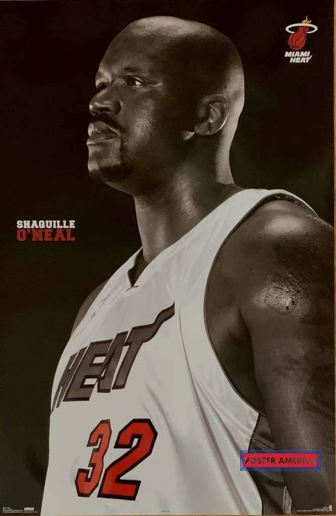 Shaquille O'Neal Miami Heat Basketball Vintage Sports Memorabilia