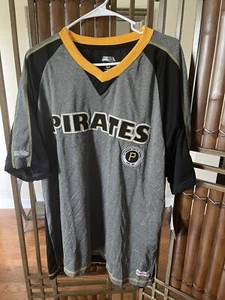 Stitches Men's MLB Pittsburgh Pirates Embroidered Short Sleeve Shirt Gray XL - Picture 1 of 8