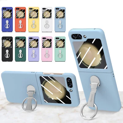 Матовый силиконовый чехол с вращающимся держателем кольца для Samsung Galaxy Z Flip7 6 5 - Изображение 1 из 4