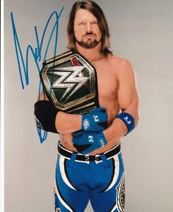 AJ Styles Signed WWF 8x10 Pro Wrestling Photo Autograph Champion TNA SMUDGE - Picture 1 of 8