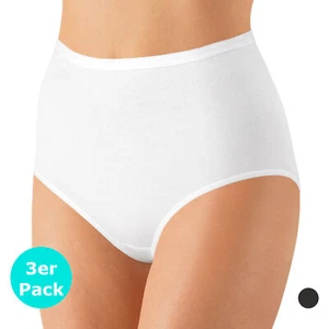 Nina von C. Fine Cotton Taillenslip 3er Pack - Weiss / Schwarz - Gr. 38 - 54 - Bild 1 von 3