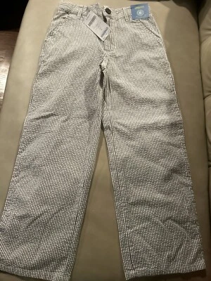 NUEVO con Etiqueta Ocasión Especial Gymboree Seersucker Pantalones Azul Blanco Rayas Talla 6 Foto 1 de 4