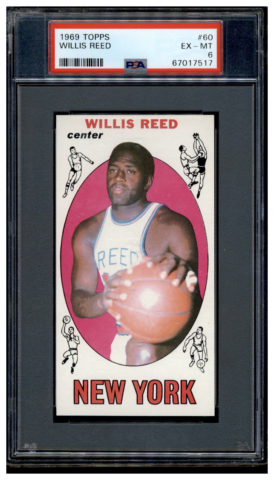 67017517 1969-70 Topps #60 Willis Reed RC Rookie New York Knicks PSA 6 EX-MT