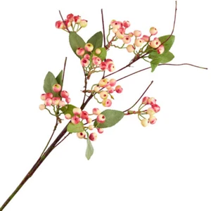 Set of 2 Pink Artificial Hypericum Berry 27" Floral Sprays - Picture 1 of 4