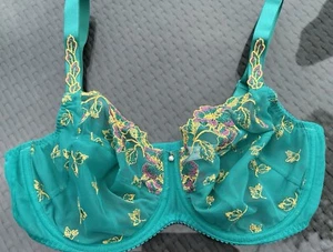 Primadonna Lenca Vollschalen BH mit Bügel bestickt Blumen Sunny Teal 80D/36D - Bild 1 von 4