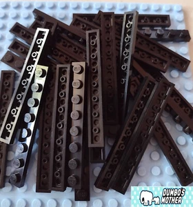 100% Lego 1x8 Black Plate building 3460 NEW X10 - Picture 1 of 1