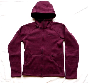 Columbia Fleece Lined Knit Hoody Jacket Girls 14 / 16 Purple Very Good Condition - Picture 1 of 6
