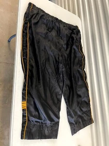 Pantalones de chándal CTM 6x negros 100 % nailon bolsillos pierna recta cordón correr - Imagen 1 de 6