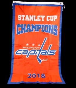 Washington Capitals 2018 Stanley Cup Champions Banner Flag  3'x5' Nylon 1 Sided - Picture 1 of 5