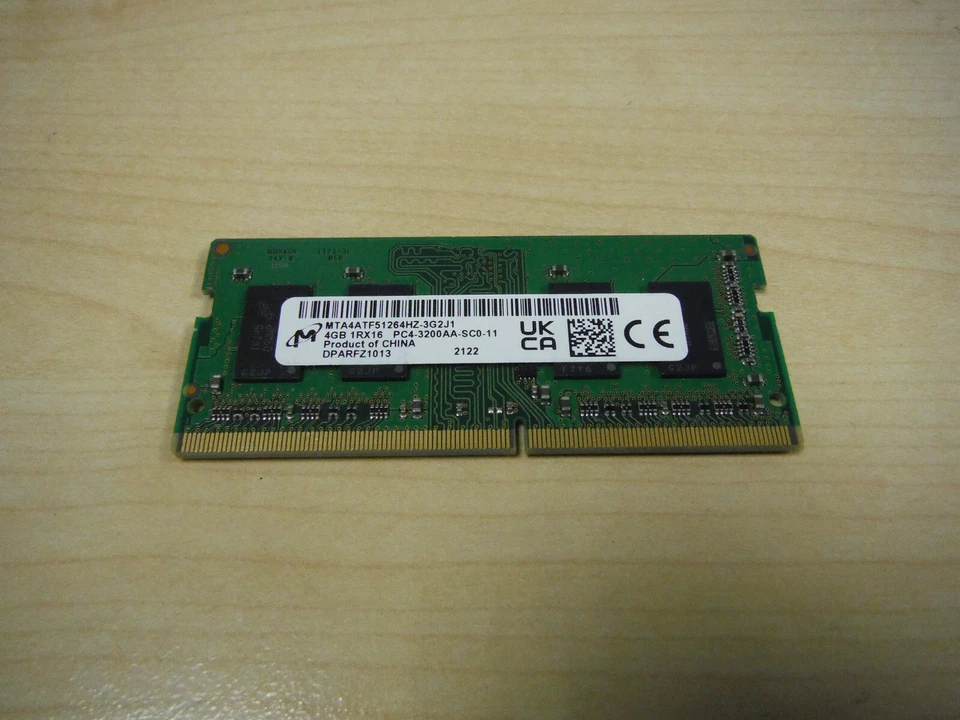 MICRON 4Gb DDR4 SODIMM 1Rx16 PC4-3200 Notebook Memory - Image 1 of 1