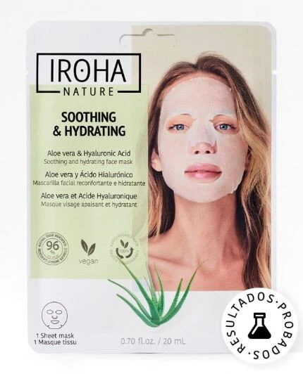 IROHA NATURE MASCARILLA FACIAL EN TISÚ RECONFORTANTE E HIDRATANTE CON ALOE VERA