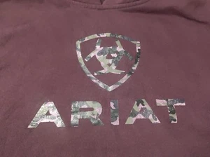 Ariat Maroon Pullover Sweatshirt Jacket Hoodie Womens Sz Large - Picture 1 of 9