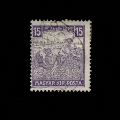 Hungary, Scott 107, Harvesting Wheat, 1916, used - Image 1 of 2