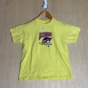 VTG Don't Be A Pecker Shirt Youth Small Yellow Short Sleeve Boy Woody Woodpecker - Picture 1 of 13