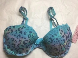 Jezebel Underwire Removable Push-up Multi Color Blue Lace Bra 36C - Picture 1 of 3
