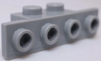 Lego 15x Light Bluish Gray Bracket 1 x 2 1 x 4 Two Rounded Corners at the Bottom - Image 1 of 2