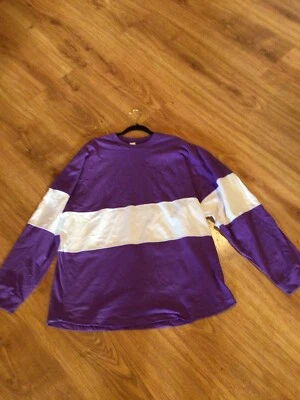 Spirit Jersey XXL Púrpura Blanco Rayas Cuello Redondo Sudadera Grande Nueva Sin Etiquetas Foto 1 de 4