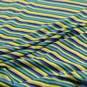 Gestreifter Stretch-jersey Bunter Bikini Jersey Bekleidungsstoff Grün Gelb - Bild 1 von 4