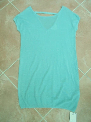 Tunic Jumper size 6 NWT RRP £20 - Next Light Green & Silver Fine Knit Sleeveless - Image 1 of 4