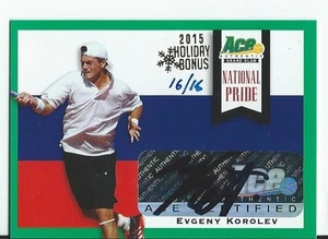 EVGENY KOROLEV 2015 Autografiado ACE Auténtico Tenis Orgullo Nacional #16/16 - Imagen 1 de 1