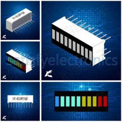 5PCS 10 Segment Colorful LED BAR Graph Indicator DIP Blue Green Yellow Red NEW - Image 1 of 3