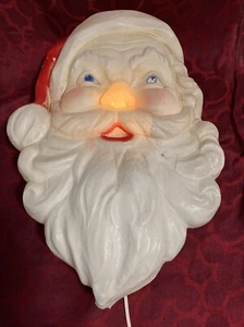 Vintage Christmas Light Blow Mold Santa Face Head 21.5” Union Products 7526 - Picture 1 of 20