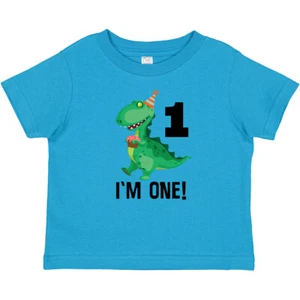 Inktastic 1st Birthday Dinosaur 1 Year Old Boy Baby T-Shirt First Child Clothing - Picture 1 of 5