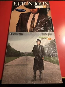 2ct Elton John Vinyl Record LPs SHRINK STICKER Breaking Hearts A Single Man - Picture 1 of 10