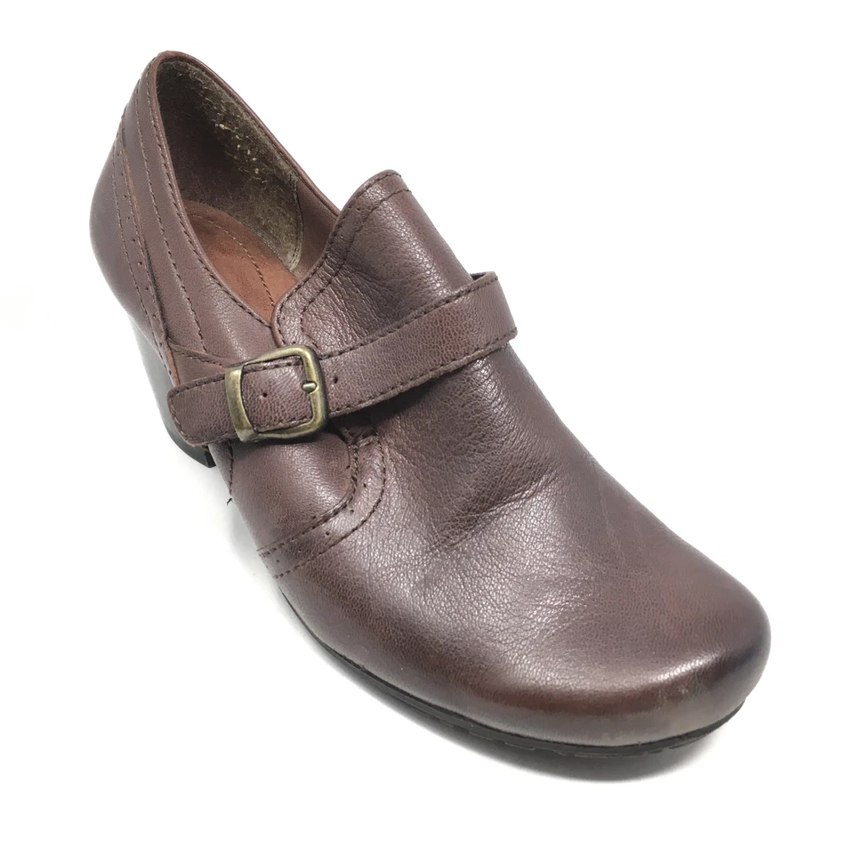 Женские голые ловушки Haydon сабо ботинок размер 9,5 M коричневый кожаный скольжения на S5 - Изображение 1 из 4