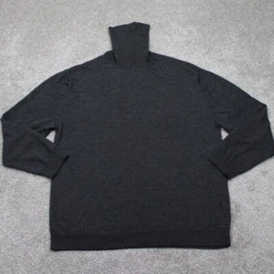 J. Peterman Turtleneck Sweater Mens XL Gray Wool/Silk/Cashmere L/S Pullover - Picture 1 of 11