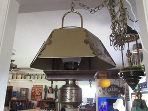 Vintage 1960s Brass & Wood COTTAGE COLONIAL Style HANGING SWAG Ceiling LIGHT !!! - Picture 1 of 24
