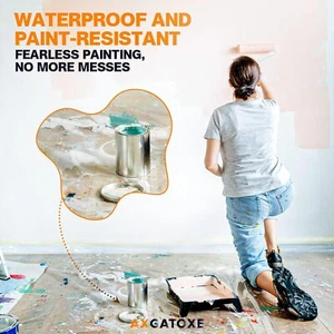 12 X 9 Ft Plastic Drop Cloths (6-Pack) - Disposable Painter'S Sheeting - Picture 1 of 8