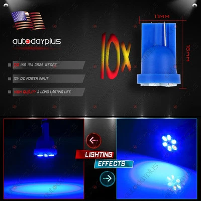 10X Bombillas indicadoras LED azules para tablero de instrumentos Toyota T10 194 168 2825 Foto 1 de 4