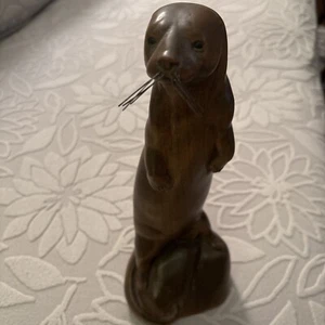 Vintage Big Sky Carvers Wooden Carved Otter - Picture 1 of 6