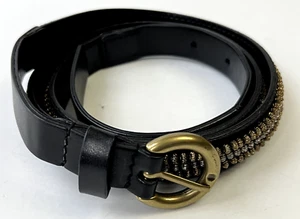 Ann Taylor Damen Gürtel Größe M Schwarz Leder Gold Silber - Bild 1 von 10