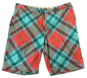 Pantalones Cortos Loudmouth Loud Mouth Para Hombre 40 Golf Geométrico Cuadros Frente Plano Chino 11" - Imagen 1 de 8
