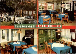 Hallig Hooge Mehrbildkarte Gaststätte Gasthaus Friesenpesel Ansichtskarte ~1972 - Picture 1 of 2