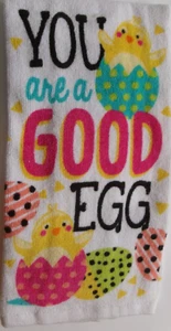 FULL UNCUT YOU ARE A GOOD EGG EASTER Print Cotton Kitchen Towel - Picture 1 of 2