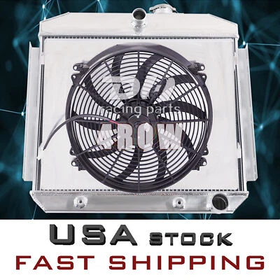 Radiador e cobertura e ventilador de 4 fileiras para Chevrolet Bel Air série Two-Ten 1955-1956-1957 - Imagem 1 de 4