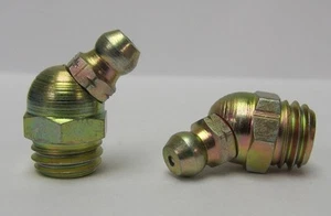 M10 x 1.5mm 45 Degree Metric Grease Zerk Nipple Fitting 2 pcs - Picture 1 of 1