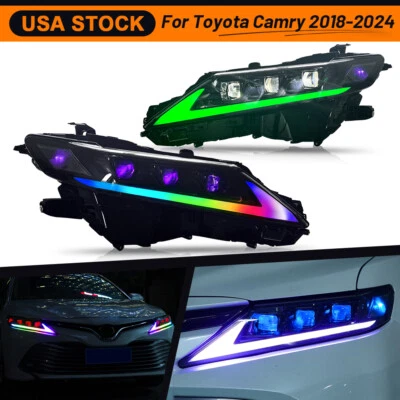 USED RGB LED Headlight For Toyota Camry LE SE XLE XSE TRD 2018-2024 DRL Assembly - Image 1 of 4
